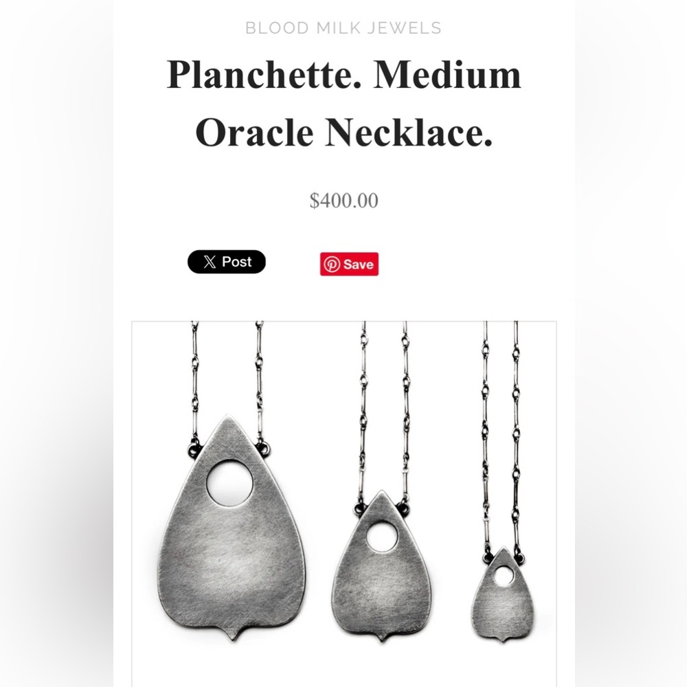 BLOOD MILK JEWELS
Planchette. Medium Oracle Necklace. - Picture 15 of 16